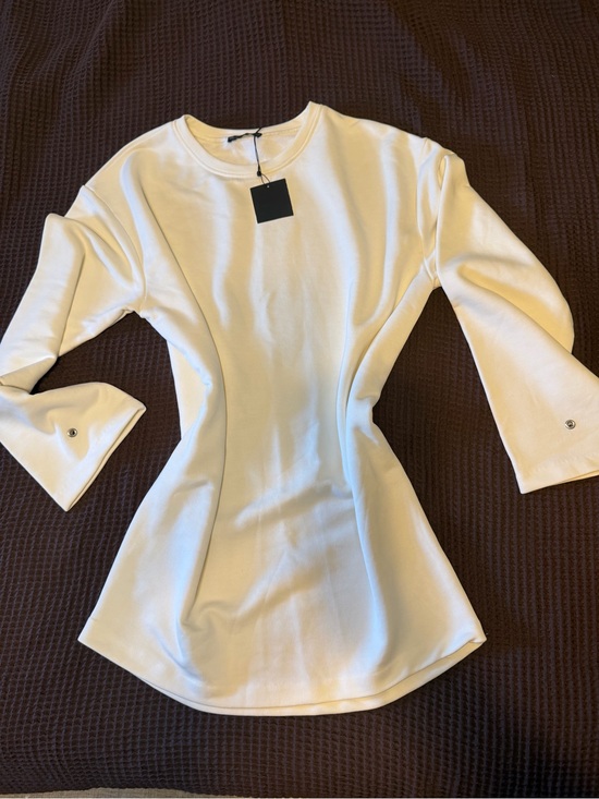 Zara Tops - ZARA Women's White Long-Sleeve Longline Tunic, Size Small, NEW